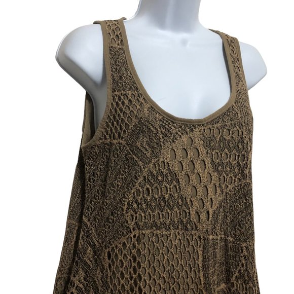 Grace Fashion Grunge Brown Lace Layered Flowy Tank Top - Picture 3 of 7